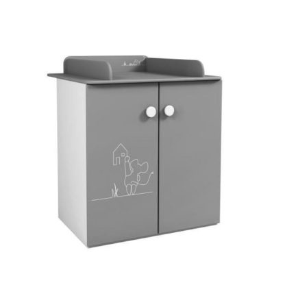 1cb6f8a01db956bc3a1e93d06fb2b2950efe5458c2591eb3df0dafd529fb4535.jpg An Image of Kelby Chest Of Drawers In Pearl White And Grey With Changing Top