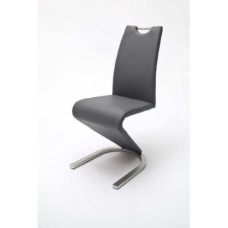 An Image of Amado Z Grey Faux Leather Metal Swinging Dining Chair