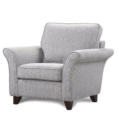 1d1b391288cd2795e3117cce5db9f6ba10fe3727dbfede65dba175cdd837af93.jpg An Image of Orsen Fabric Armchair In Zinc With Dark Wooden Legs