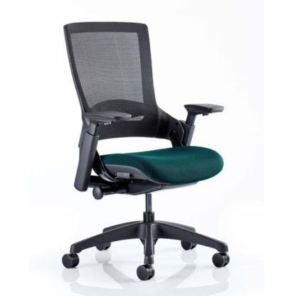 An Image of Molet Black Back Office Chair With Maringa Teal Seat