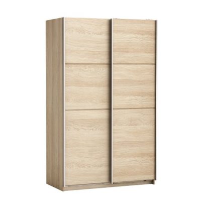 An Image of Rossett Wooden Sliding Wardrobe In Shanon Oak And Linen