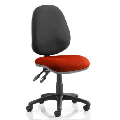 1db59e4b954059a67bb2caf21015b24cbf937d0a741b706da7e9e49e1f5b1e56.jpg An Image of Luna II Black Back Office Chair In Tabasco Red