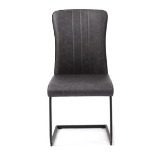 An Image of Duplex PU Dining Chair In Antique Grey