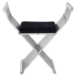 An Image of Fafnir Stainless Steel Cross Design Occasional Chair In Silver