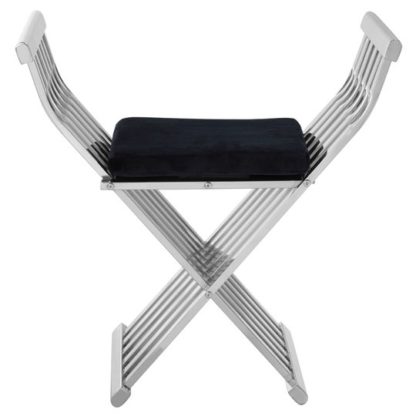 1eab7e5b8fcc859508214fb781ab2fd261ec11cd3bf58c579113032c8b624d21.jpg An Image of Fafnir Stainless Steel Cross Design Occasional Chair In Silver