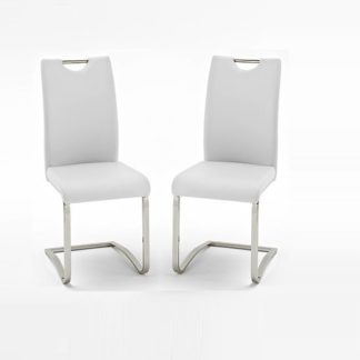 An Image of Koln Dining Chair In White Faux Leather in A Pair