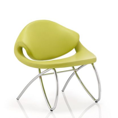 An Image of Garner Visitor Office Chair In Green Bonded Leather