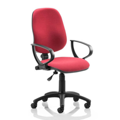 An Image of Eclipse Plus I Office Chair In Wine With Loop Arms