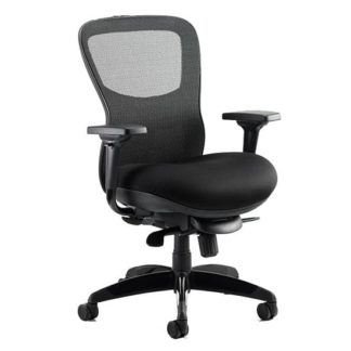 An Image of Stealth Shadow Ergo Fabric Office Chair In Black Airmesh Seat