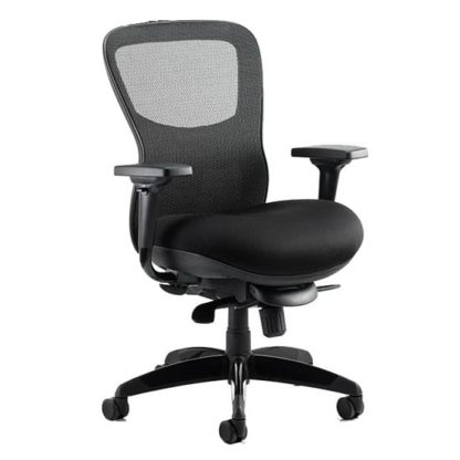 2006afac497fd51a7b5384d080881da9b8d3a74ff5c362397440e5f090937b10.jpg An Image of Stealth Shadow Ergo Fabric Office Chair In Black Airmesh Seat