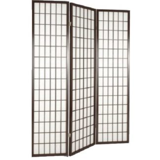 An Image of Wooden Folding Room Divider Screen In Tobacco