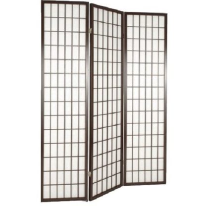 An Image of Wooden Folding Room Divider Screen In Tobacco