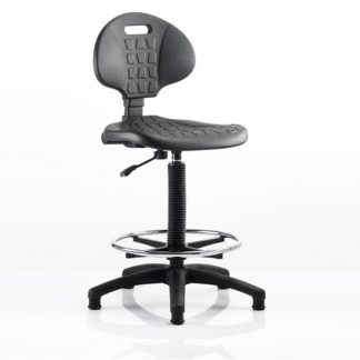 An Image of Winston Home Office Operator Chair In Black With Foot Rest