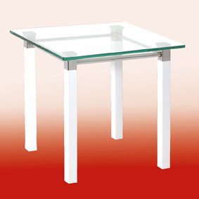 An Image of Ritmo End Table In Clear Glass Top