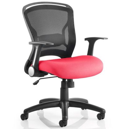An Image of Mendes Contemporary Office Chair In Cherry With Castors