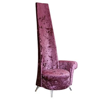 An Image of Alecia Left Handed Potenza Chair In Mulberry Velvet Fabric