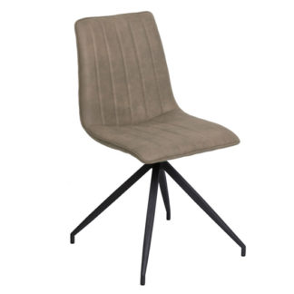 An Image of Isaac Faux Leather Dining Chair In Taupe