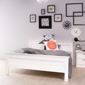 An Image of Country Wooden Double Bed In White
