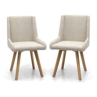 An Image of Skandi Natural Flax Effect Dining Chair In A Pair