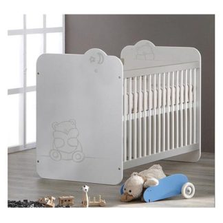 An Image of Prague Wooden Childrens Bed In White With Bars