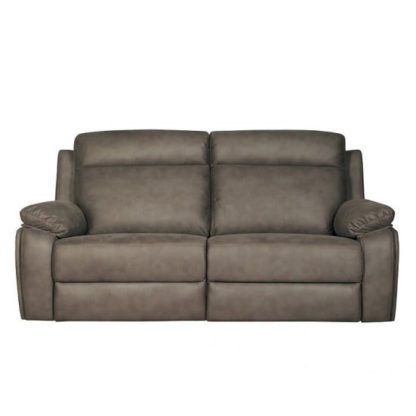 An Image of Denton Contemporary Fabric Recliner 3 Seater Sofa In Grey