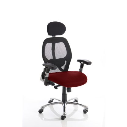 An Image of Coleen Home Office Chair In Chilli With Castors