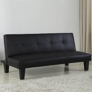 An Image of Bern Traditional Sofa Bed In Black Faux Leather