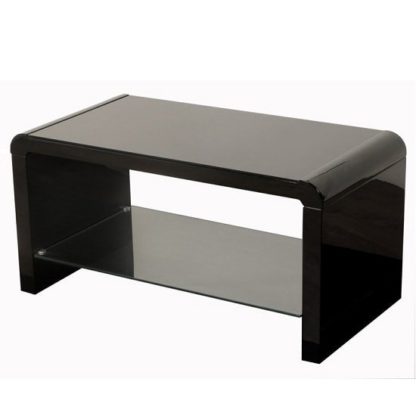An Image of Norset Modern Coffee Table Rectangular In Black Gloss