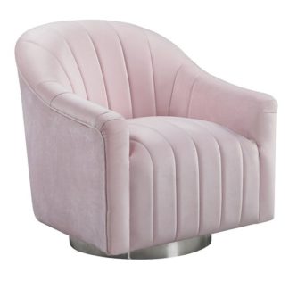 An Image of Tiffany Swivel Lounge Chaise Chair In Pink