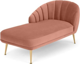 An Image of Primrose Left Hand Facing Chaise Longue, Velvet Blush Pink