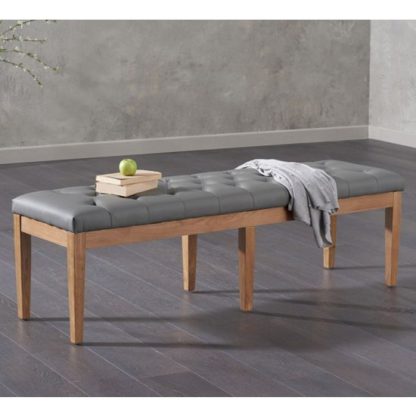 28d5c53587d6c2110007bd07ac5904a2796fb548639e1f8cd57b4d2177f68c51.jpg An Image of Absolutno Faux Leather Dining Bench In Grey