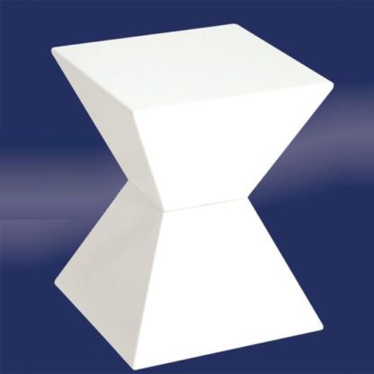 An Image of Edge Funky End Table In White High Gloss Lacquered