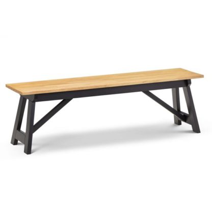 An Image of Hockley Wooden Dining Bench In Black And Oak