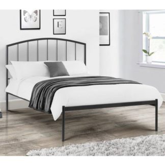 An Image of Onyx Metal King Size Bed In Satin Grey