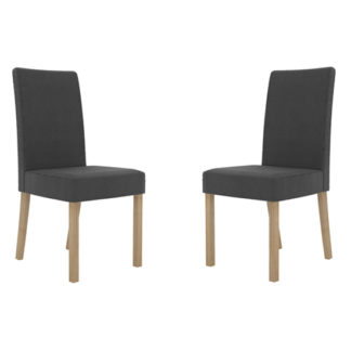 An Image of Melodie Charcoal Dining Chairs In Pair