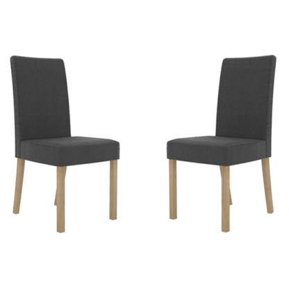 An Image of Melodie Charcoal Dining Chairs In Pair