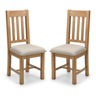 An Image of Hereford Waxed Oak Dining Chair In Pair