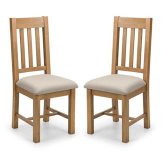 An Image of Hereford Waxed Oak Dining Chair In Pair
