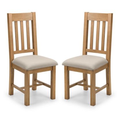 An Image of Hereford Waxed Oak Dining Chair In Pair