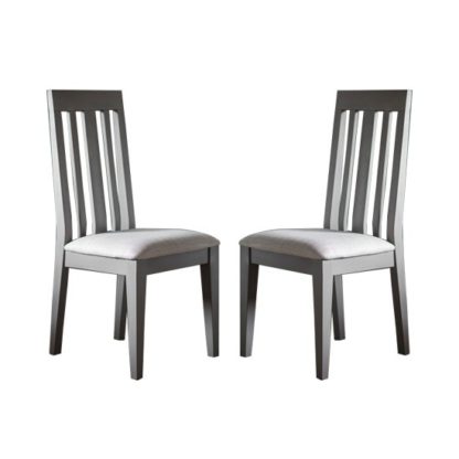 An Image of Cookham Wooden Grey Dining Chair In Pair