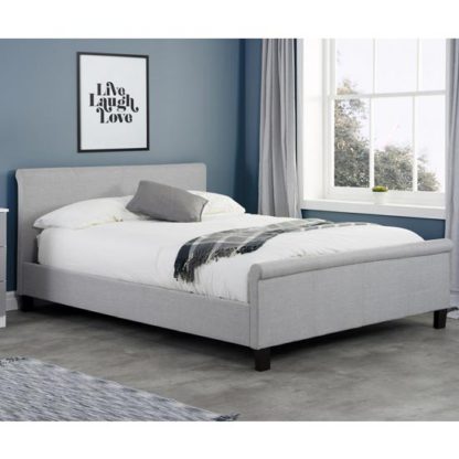 An Image of Stratus Fabric Small Double Bed In Grey
