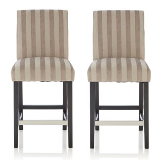 An Image of Alden Bar Stools In Silver Fabric And Black Legs In A Pair