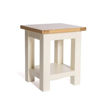 An Image of Lexington Wooden End Table In Ivory With Undershelf