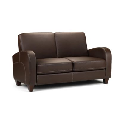 An Image of Vivo 2 Seater Sofa in Chestnut Faux Leather