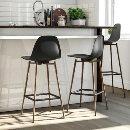 An Image of Copley Plastic Bar Stool In Black
