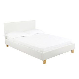 An Image of Prado Faux Leather Double Bed In White