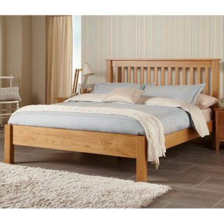 An Image of Lincoln Wooden Super King Size Bed In Oak