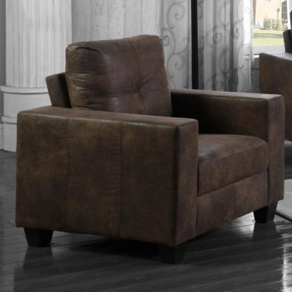 2db3ed2c59cd982524a6926ea2b777b755c6baf992c5b2e516602391fe1aaf86.jpg An Image of Lena Antique Fabric 1 Seater Sofa In Brown