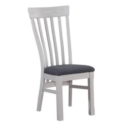 An Image of Trevino Wooden Dining Chairs In Antique Grey Painted