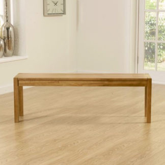 An Image of Elnath Large Dining Bench In Solid Oak